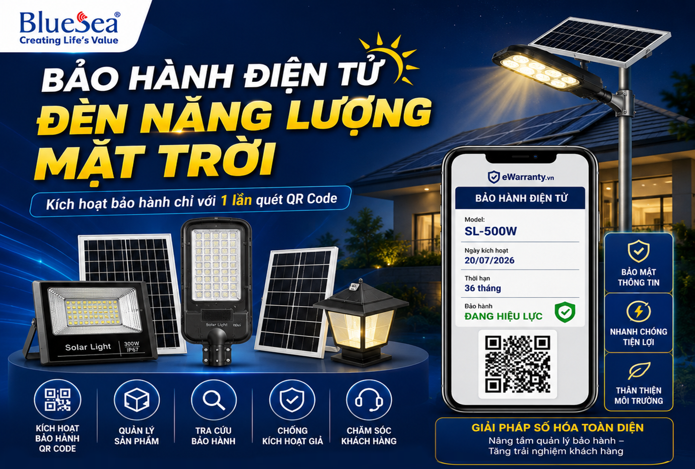 Đèn Năng Lượng Mặt Trời Và Xu Hướng Bảo Hành Điện Tử Bằng QR Code